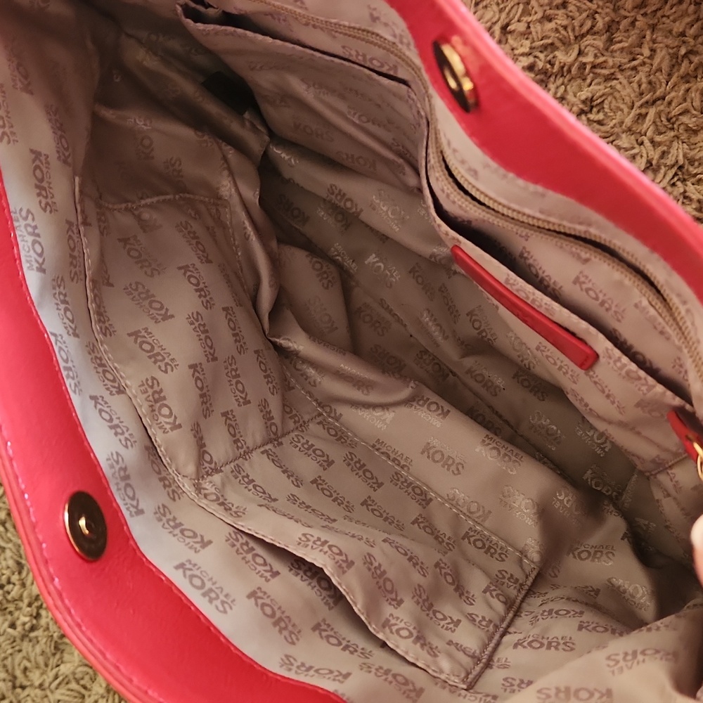 Michael Kors red patent with gold hardware purse - Picture 6 of 16